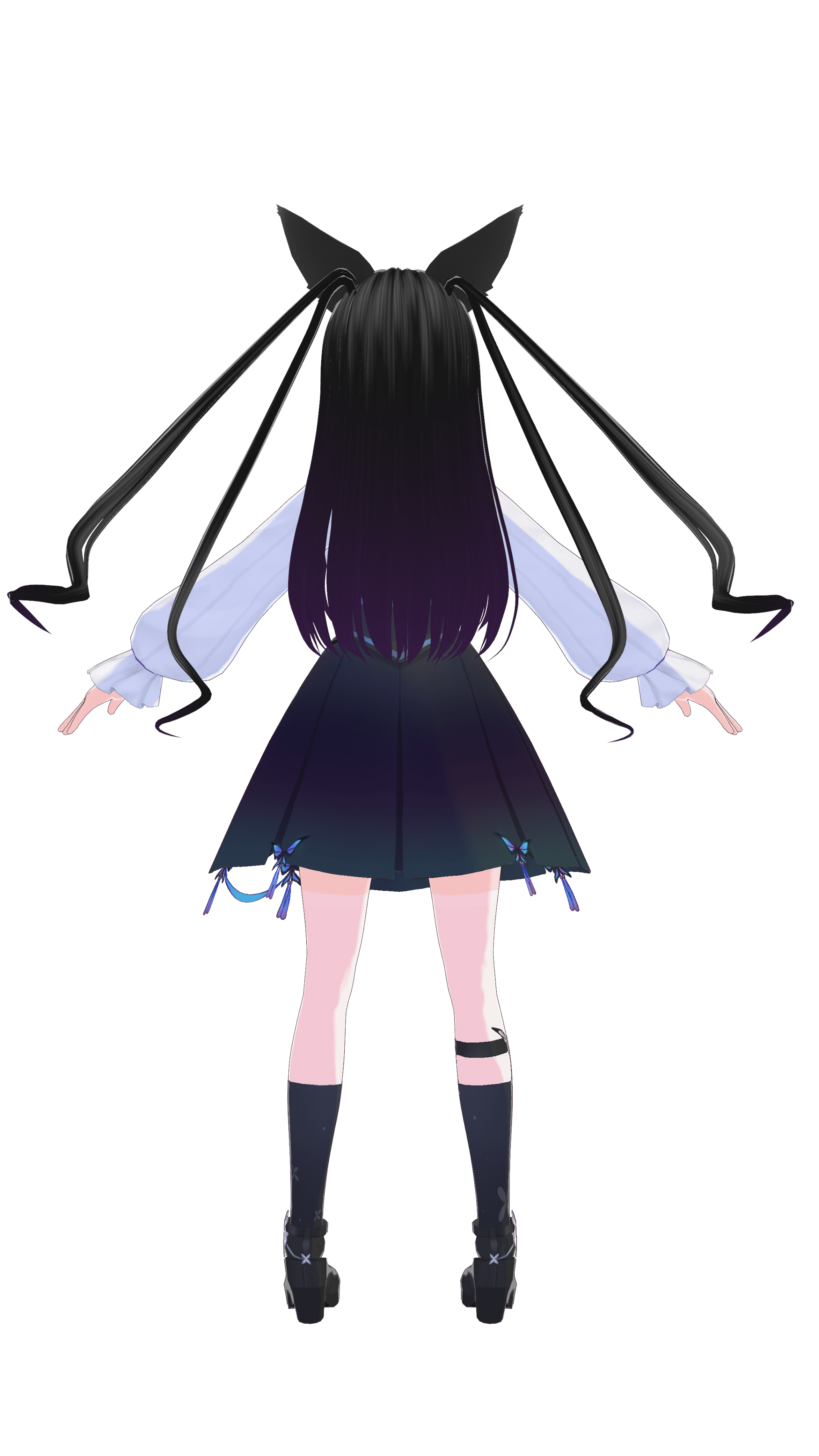 蝶花サスペンダースカート（背面）