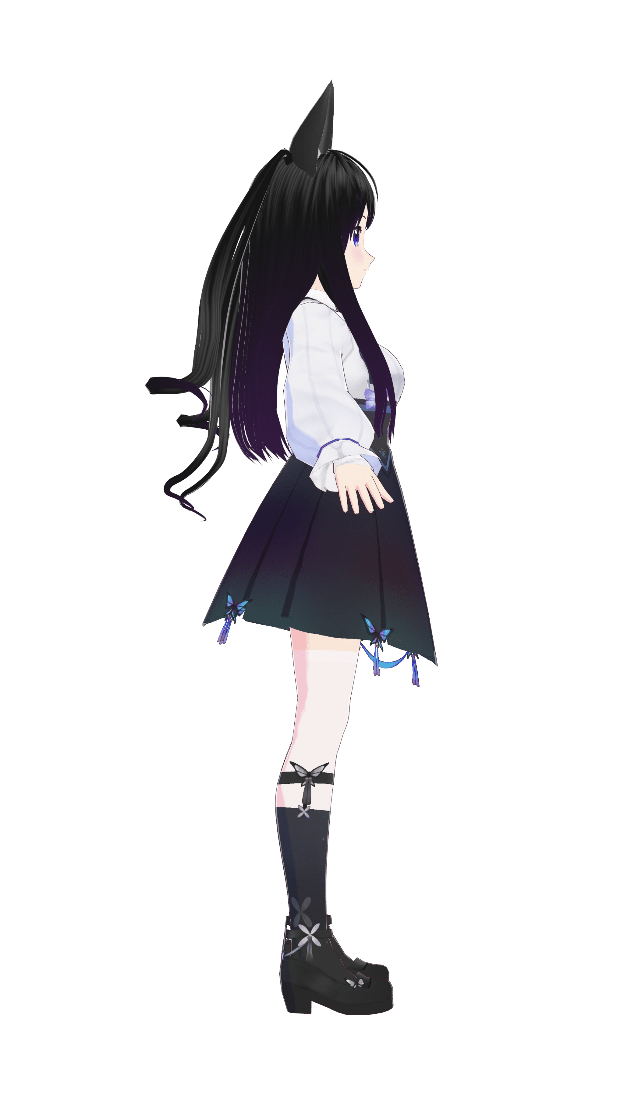 蝶花サスペンダースカート（側面）